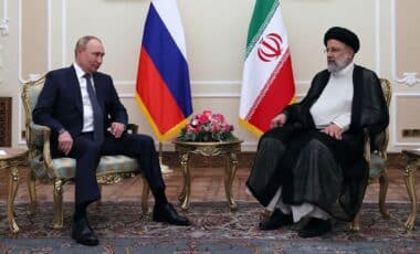 Russian President Vladimir Putin and the Iranian President Ebrahim Raisi