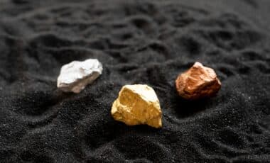 copper, gold, and silver