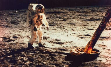 Astronaut on the surface of the moon