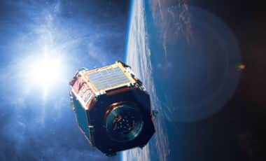 sattelite in space above earth